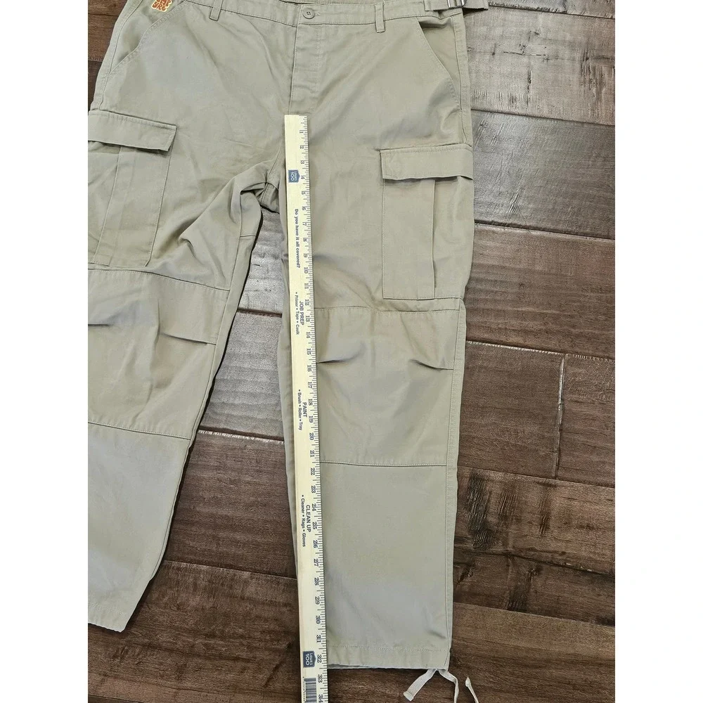 Empyre Mens‎ Khaki Cargo Pants Tan Skater Grunge Adjustable Waist Size 38